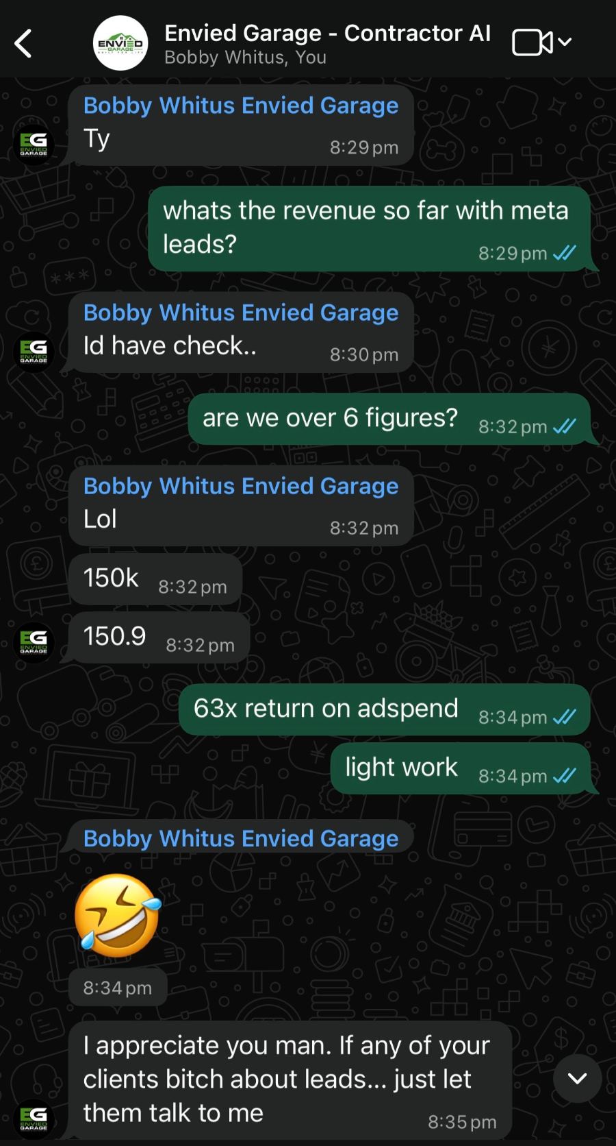 Bobby Whitus WhatsApp chat